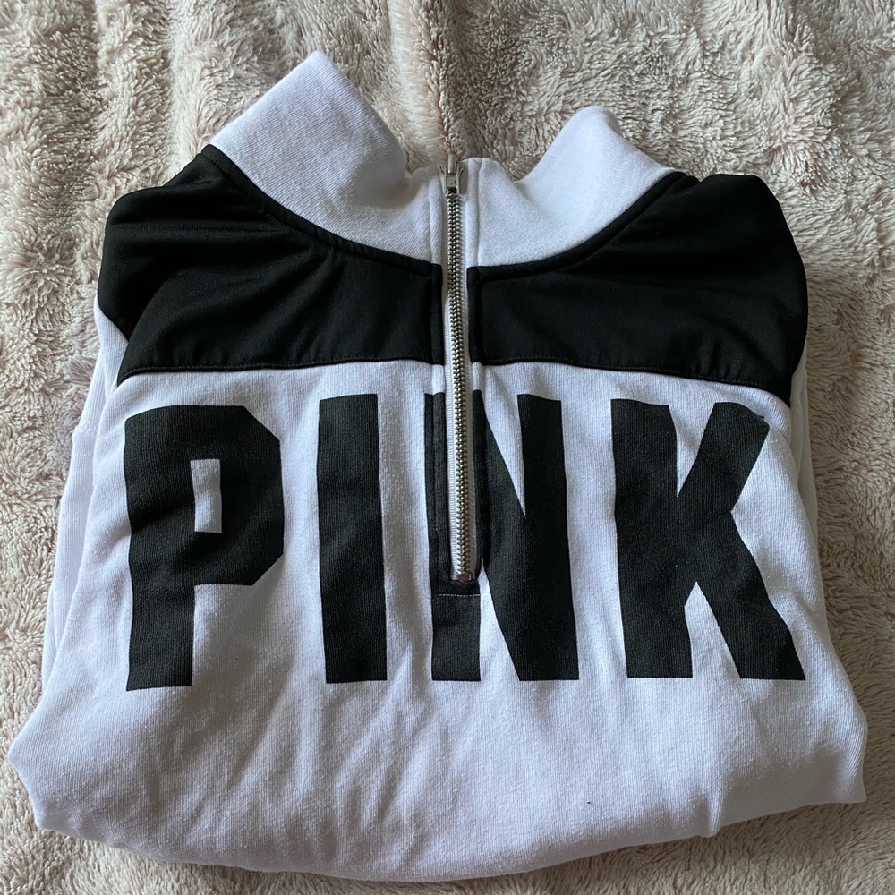 White hoodie by VS Pink.